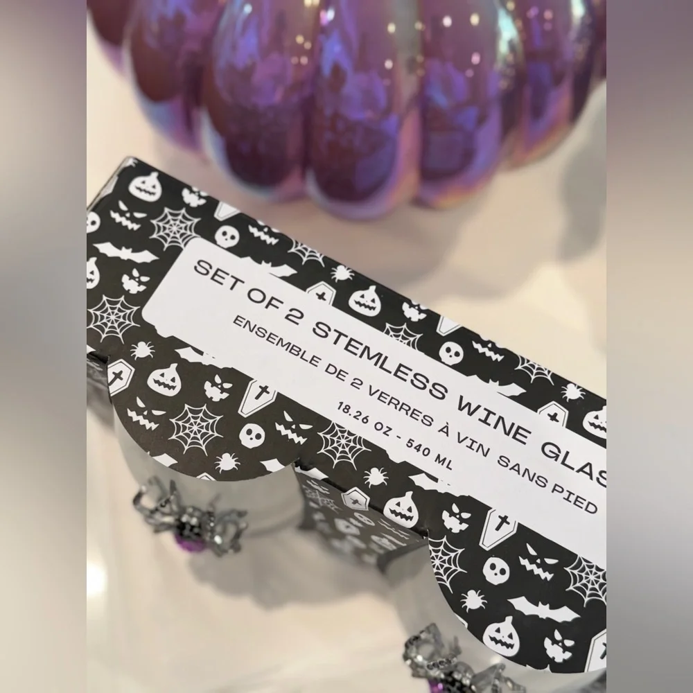 Crystal Spider Stemless wine glasses